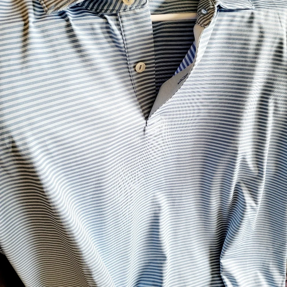 Peter Millar Crown Crafted Tempo Performance Polo XL – Blue Stripe - Picture 4 of 8
